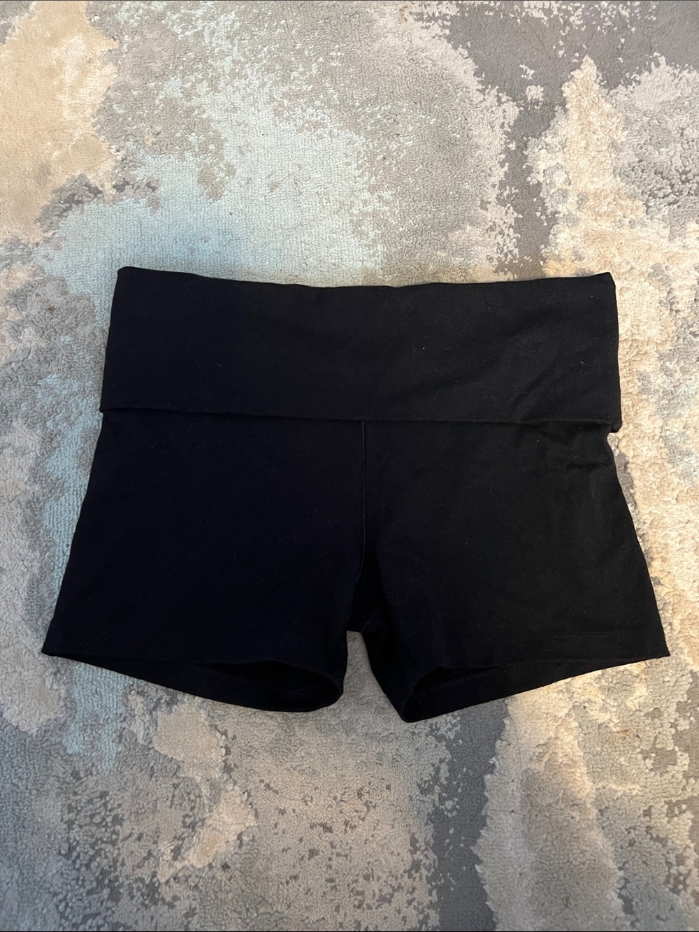 PINK Victoria's Secret Black Fold-Over Waist Bike Shorts